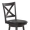 Flash Furniture Felicity Wood Crossback Swivel Counter Hght Barstool w/Padded Blk LeatherSoft Seat, Gry Wsh Walnut ES-UN1-24-GY-GG - alternate 8